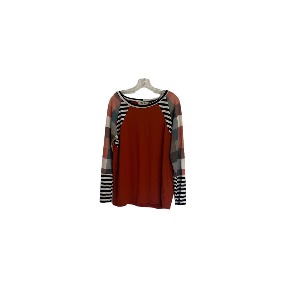 Rust & Multi Color Raglan Top